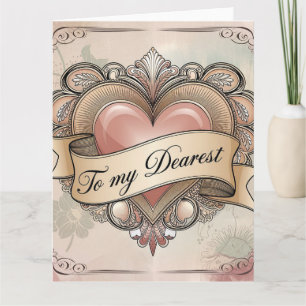 Tarjeta Para Mi Querido: Diseño de Corazón Ornamentado