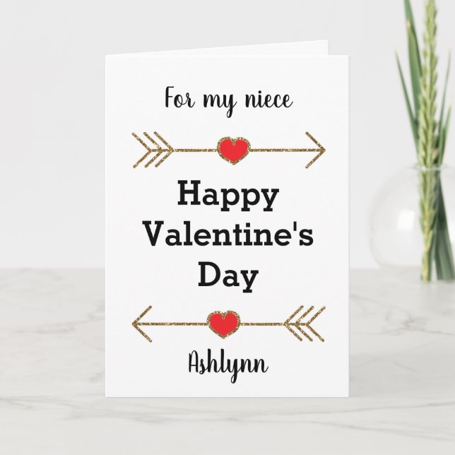 Tarjeta Para mi sobrina Feliz Día de San Valentín (Anverso)