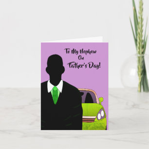 Tarjeta Para mi sobrino el día del padre afroamericano