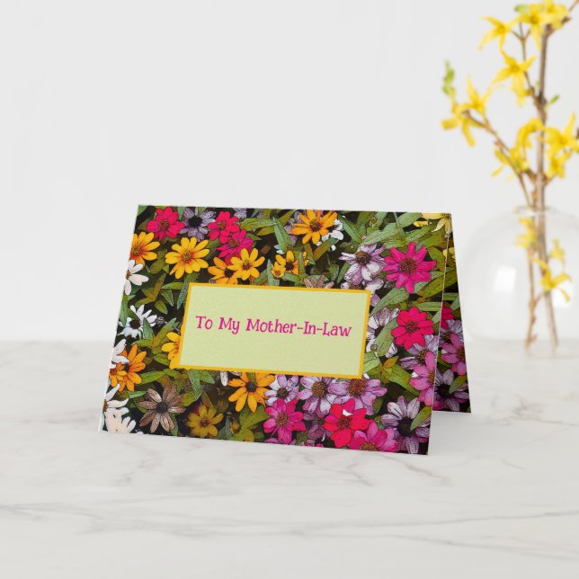 Tarjeta Para mi suegra / floral / Suerte mía (flor amarilla)