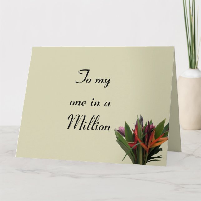 TARJETA PARA MI ÚNICO EN UN MILLÓN (Anverso)