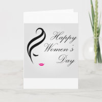 Tarjeta para mujer feliz del día con la cara de
