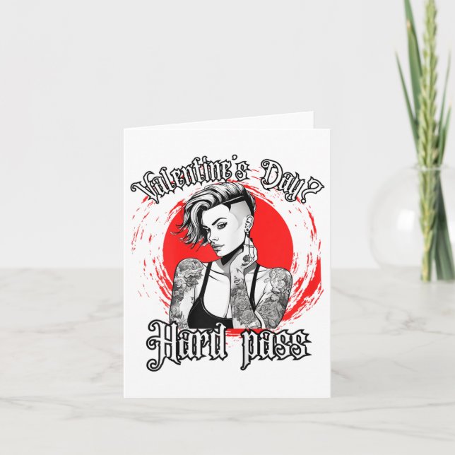 Tarjeta Para mujer soltera tatuada anti Día de San Valentí (Anverso)