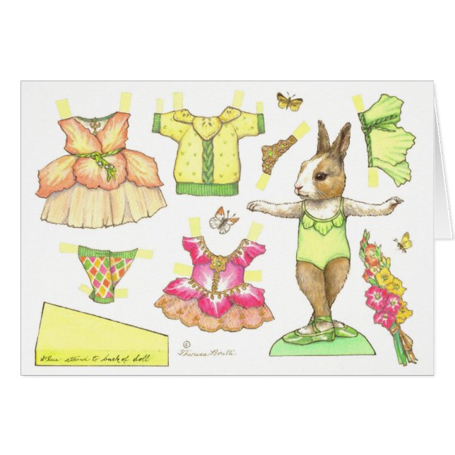 Tarjeta para muñecas de papel en blanco Gladiolus  (Anverso (Horizontal))