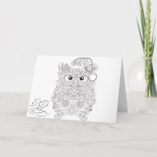 Tarjeta para navidades adultos de coloreo