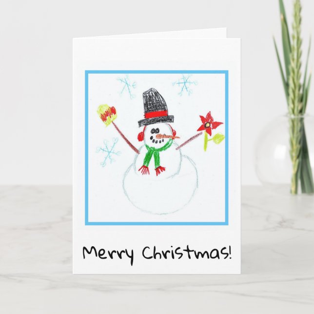 Tarjeta para navidades - Arte para niños - Hombre  (Anverso)