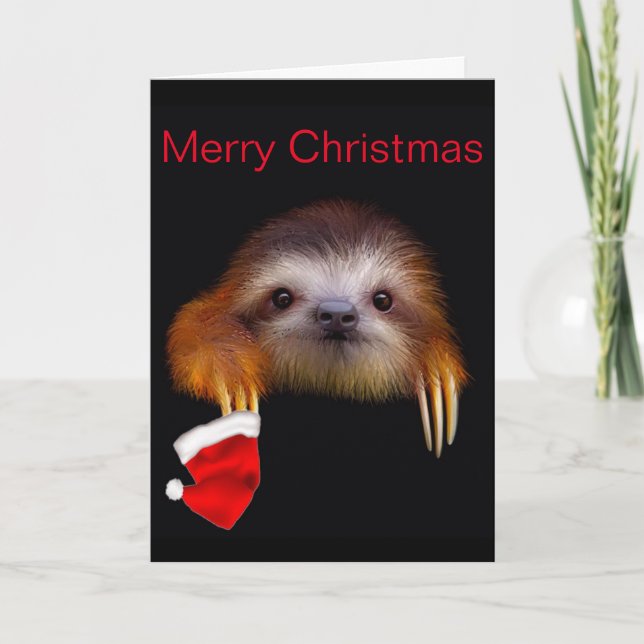 Tarjeta para Navidades de Baby Sloth (Anverso)