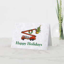 Tarjeta para Navidades de bomberos de cubo