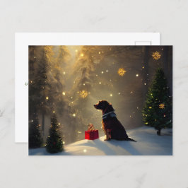 Tarjeta para Navidades de invierno con luz de invi