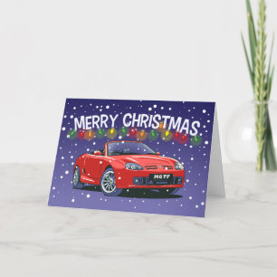 Tarjeta para Navidades de los autos deportivos bri