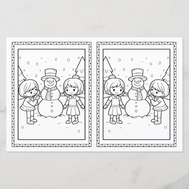 Tarjeta para Navidades de papel de Snowman (Anverso)