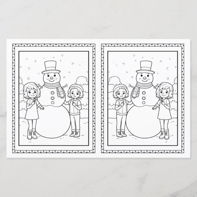 Tarjeta para Navidades de papel de Snowman (Anverso)