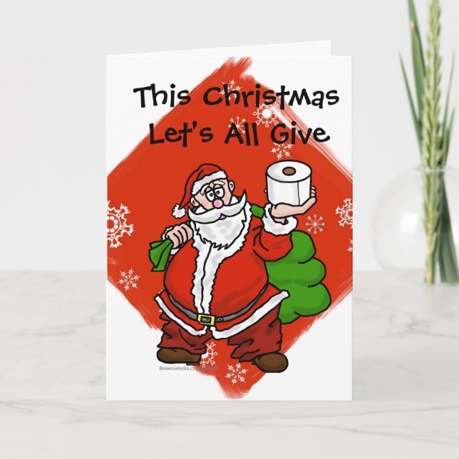 Tarjeta para Navidades de regalo de papel higiénic (Anverso)