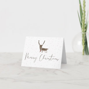 Tarjeta para Navidades dulces y simples - reno