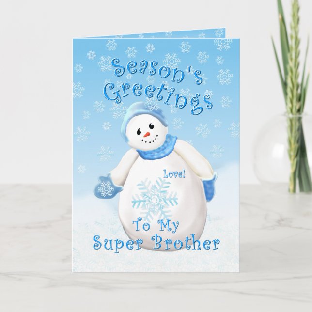 Tarjeta para Navidades hermanos Snowman Wonderland (Anverso)