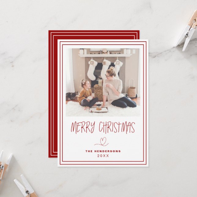 Tarjeta para Navidades Minimalistas navideños (Anverso/Reverso In Situ)