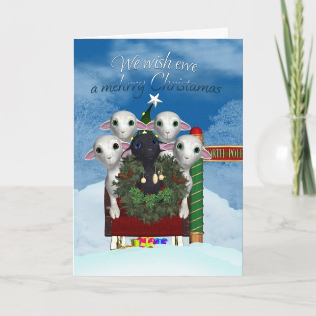 Tarjeta para Navidades ovinos - Tarjeta de vacacio (Anverso)