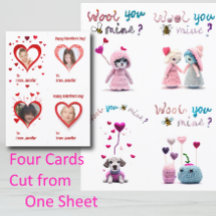 Tarjeta para niños con grilletes lana 4xValentine