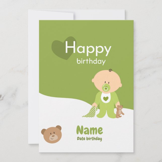 Tarjeta para niños de cumpleaños (Anverso)
