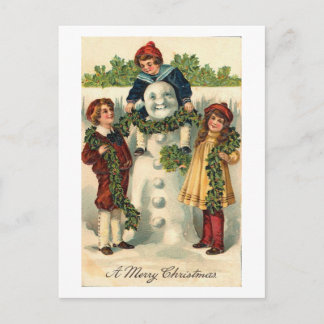 Tarjeta para niños y hombres de nieve