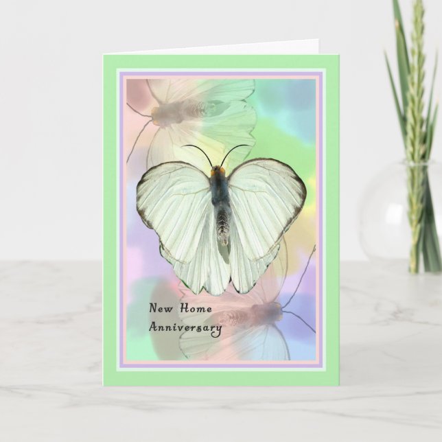 Tarjeta para nuevo hogar, un año de aniversario (Anverso)