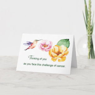 Tarjeta Para pacientes con cáncer que piensan en sus flore