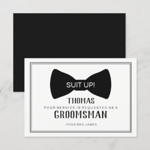 Tarjeta para Padrino de Boda - Corbata Negra