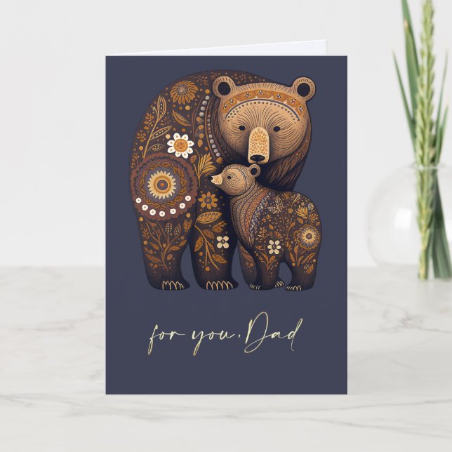 Tarjeta Para papá en el día del padre, el arte folclórico (Anverso)