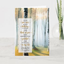 Tarjeta para papá en su cumpleaños al aire libre con abedu