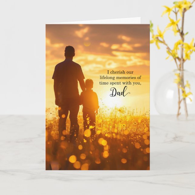 Tarjeta para papá en su cumpleaños Sunny Meadow (flor amarilla)