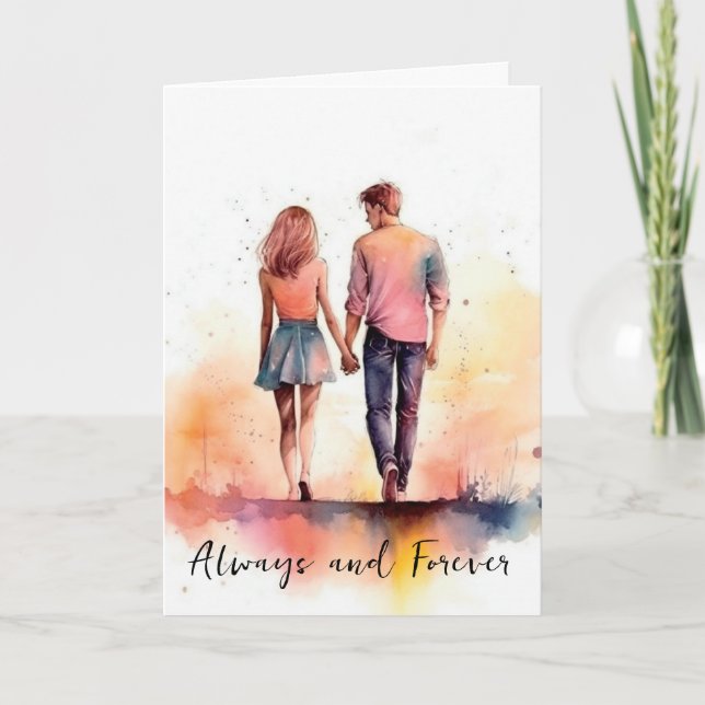 Tarjeta para Pareja Aniversario de San Valentín (Anverso)