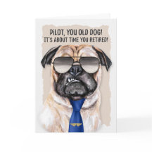 para piloto divertido perro de pug en retiro de az