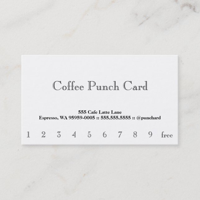Tarjeta para punzonado de café (Anverso)