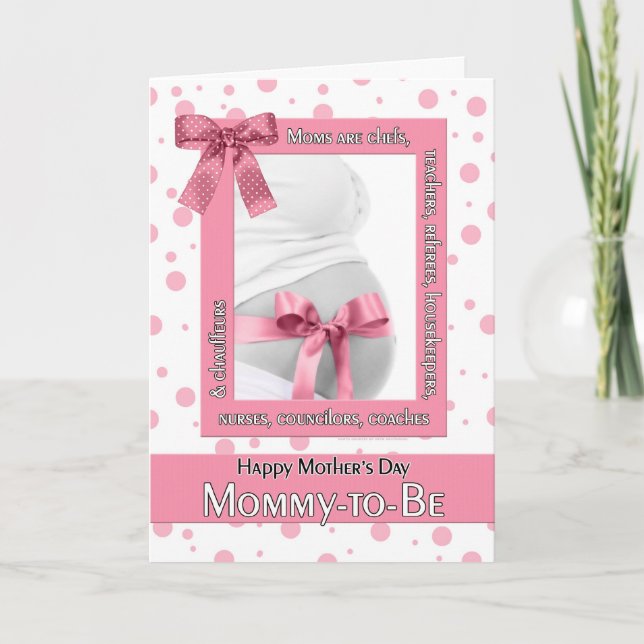 Tarjeta para que mamá esté en el día de la madre Polkadot  (Anverso)