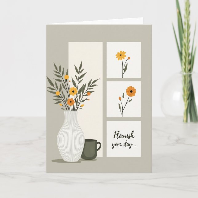 Tarjeta para que tu día florezca (Anverso)