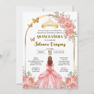 Tarjeta para Quinceañera Invitacion de quinceanera