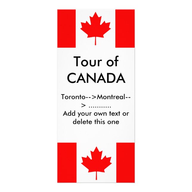 Tarjeta para rack con bandera de Canadá (Frente)