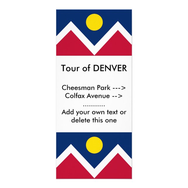 Tarjeta para rack con bandera de Denver, Colorado, (Frente)