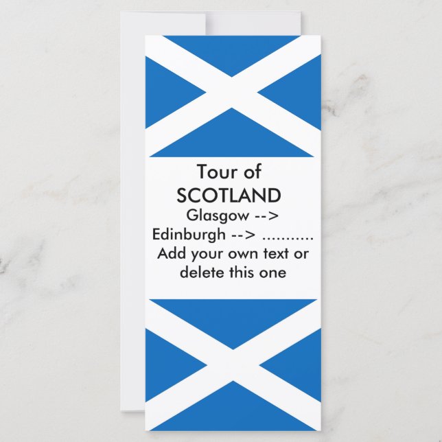 Tarjeta para rack con bandera de Escocia (Anverso)