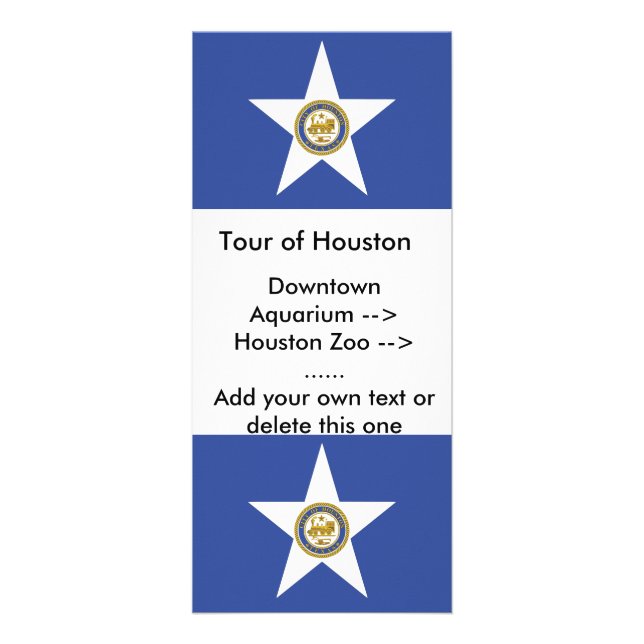 Tarjeta para rack con bandera de Houston, EE.UU. (Frente)