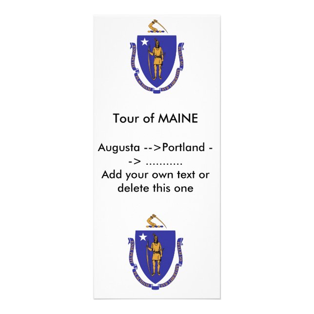 Tarjeta para rack con bandera de Massachusetts, EE (Frente)