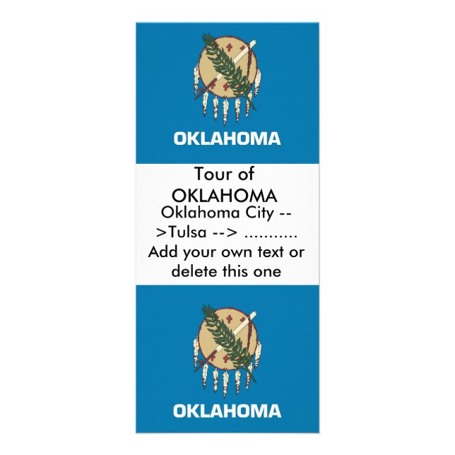 Tarjeta para rack con bandera de Oklahoma, EE.UU. (Frente)
