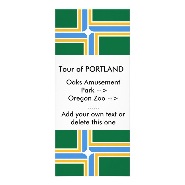 Tarjeta para rack con bandera de Portland, EE.UU. (Frente)