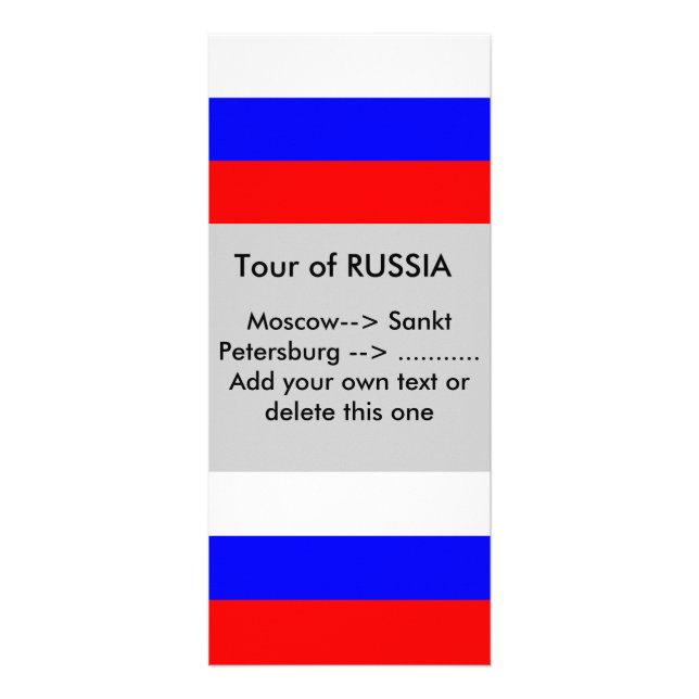 Tarjeta para rack con bandera de Rusia (Frente)