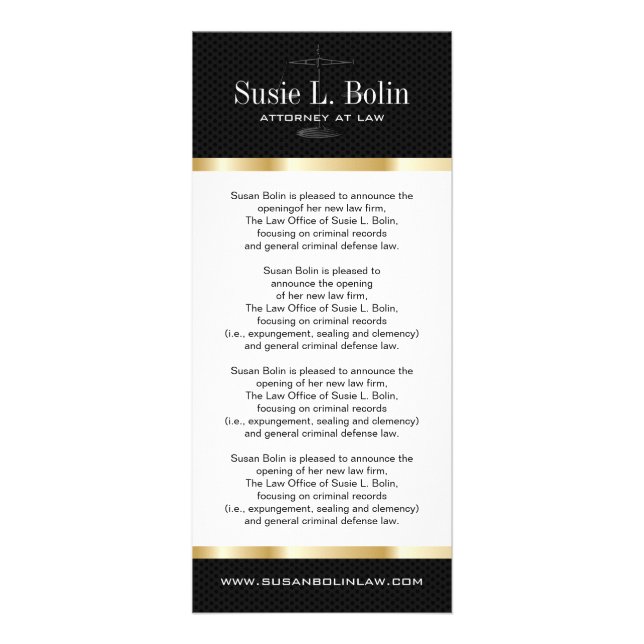 Tarjeta para rack de abogados (Frente)