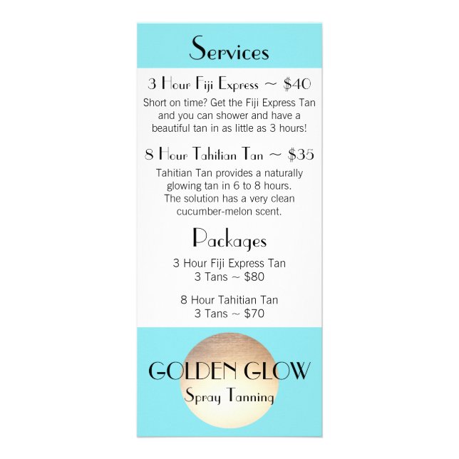 Tarjeta para rack de brillo dorado (Frente)