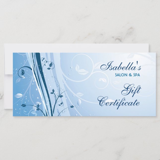 Tarjeta para rack de diseño floral (Anverso)