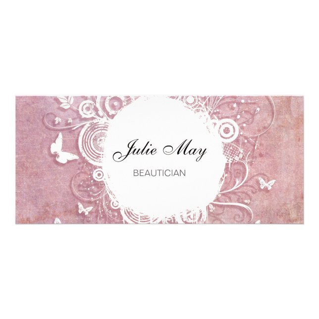 Tarjeta para rack de diseño floral (Frente)