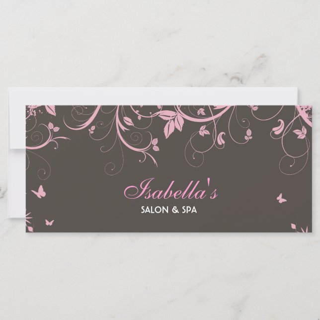 Tarjeta para rack de diseño floral (Anverso)