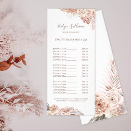 Tarjeta para rack de lista de precios de rosas Boh